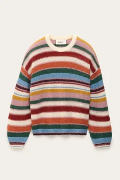 Ba&Sh SERENA pull rayé oversized NOIR New