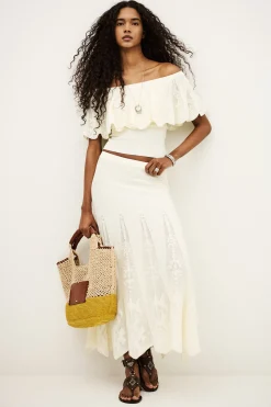 Ba&Sh SERTA jupe longue maille ECRU Hot