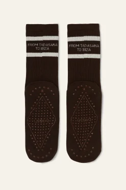 Ba&Sh SHAN Chaussettes à message MARRON Online