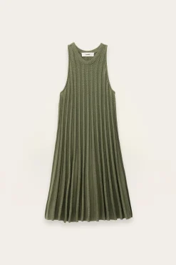 Ba&Sh SINNTA robe tricotee sans manches plissee VERT Outlet