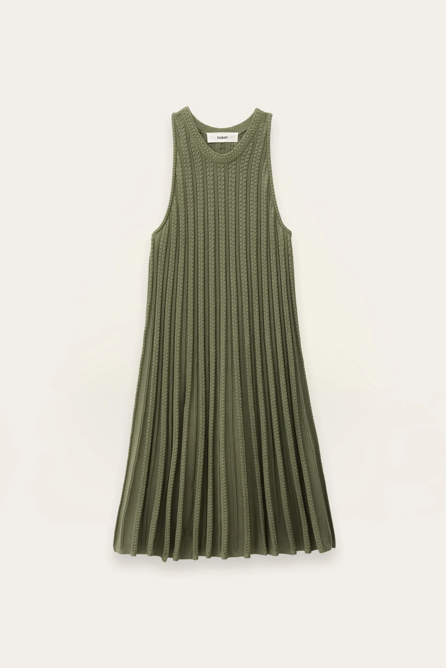Ba&Sh SINNTA robe tricotee sans manches plissee VERT Outlet