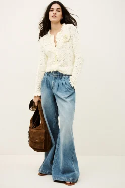 Ba&Sh SORIA cardigan maille ECRU Discount
