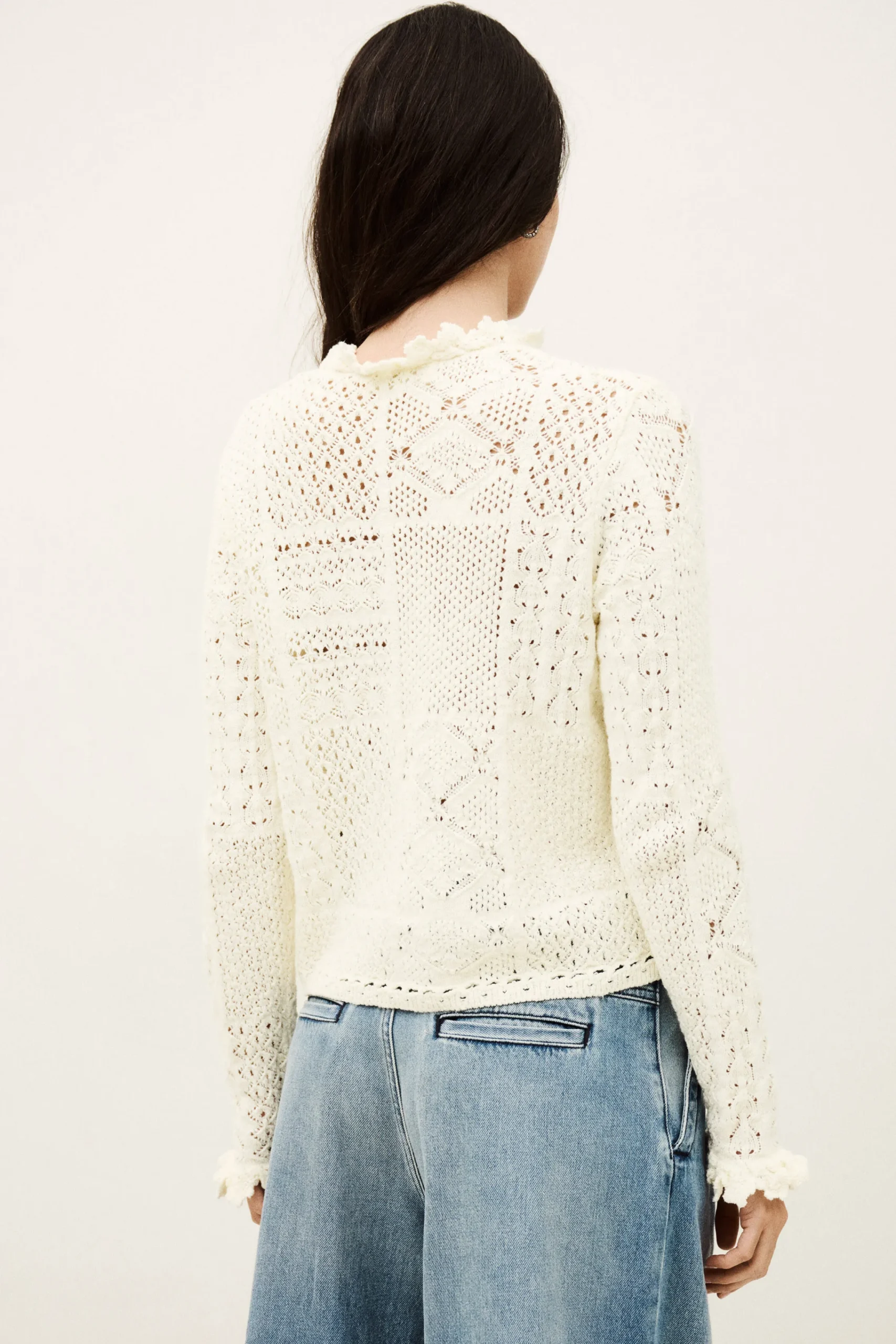 Ba&Sh SORIA cardigan maille ECRU Discount