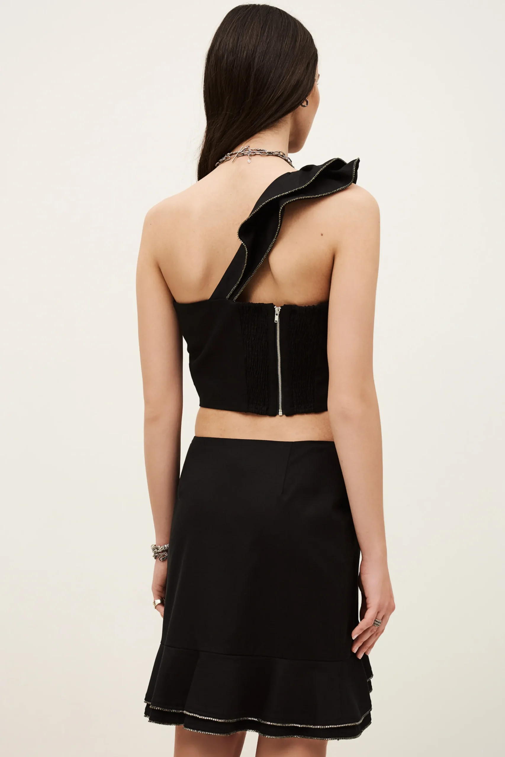 Ba&Sh SWENIA top volants superposés NOIR Hot