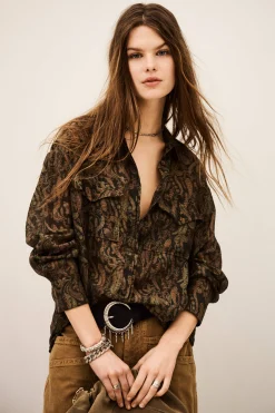 Ba&Sh TAO chemise oversize bohème VERT