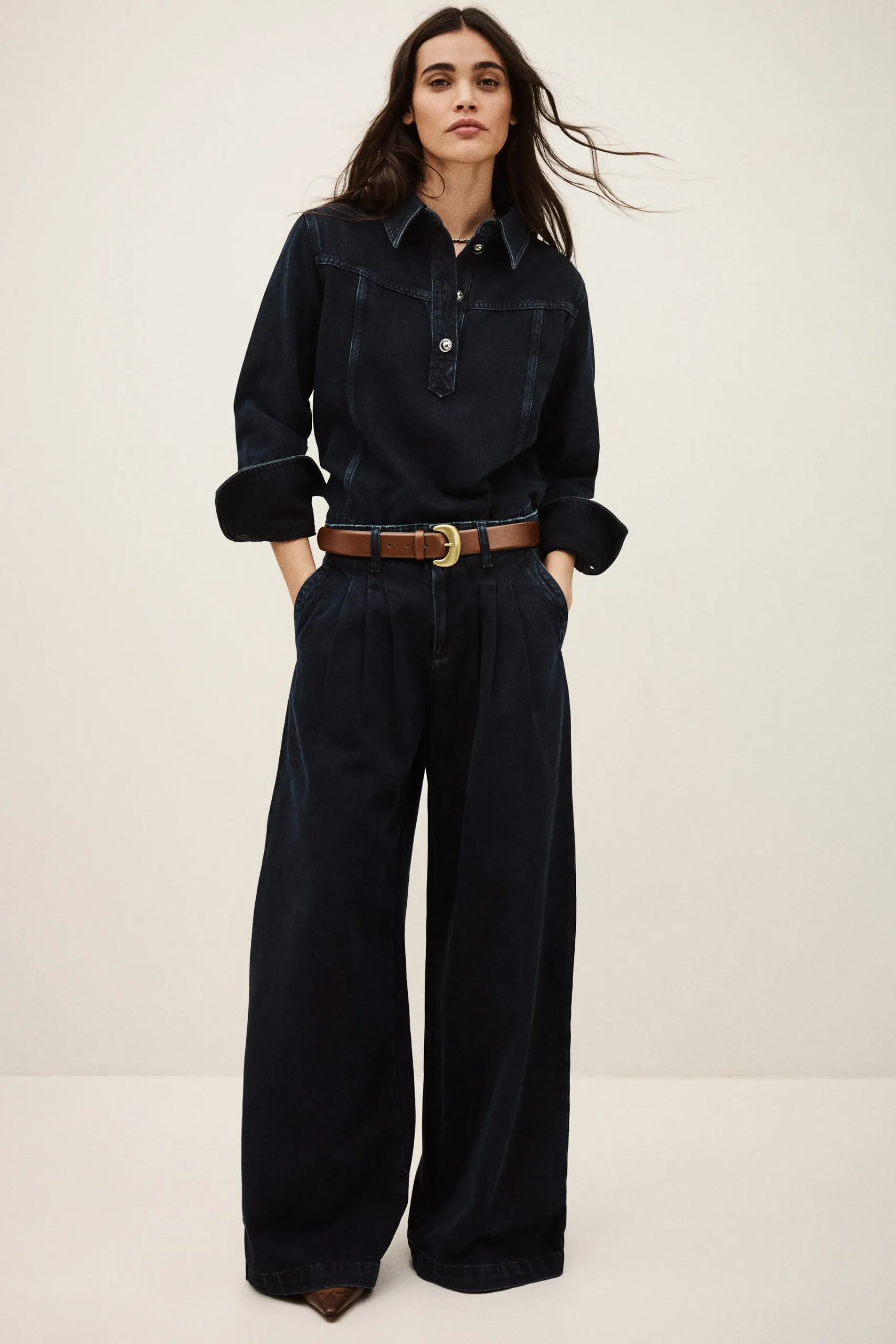 Ba&Sh TAVY top denim droit BLEU Outlet