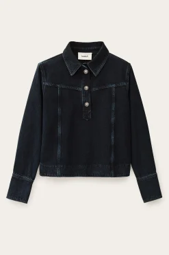 Ba&Sh TAVY top denim droit BLEU Outlet