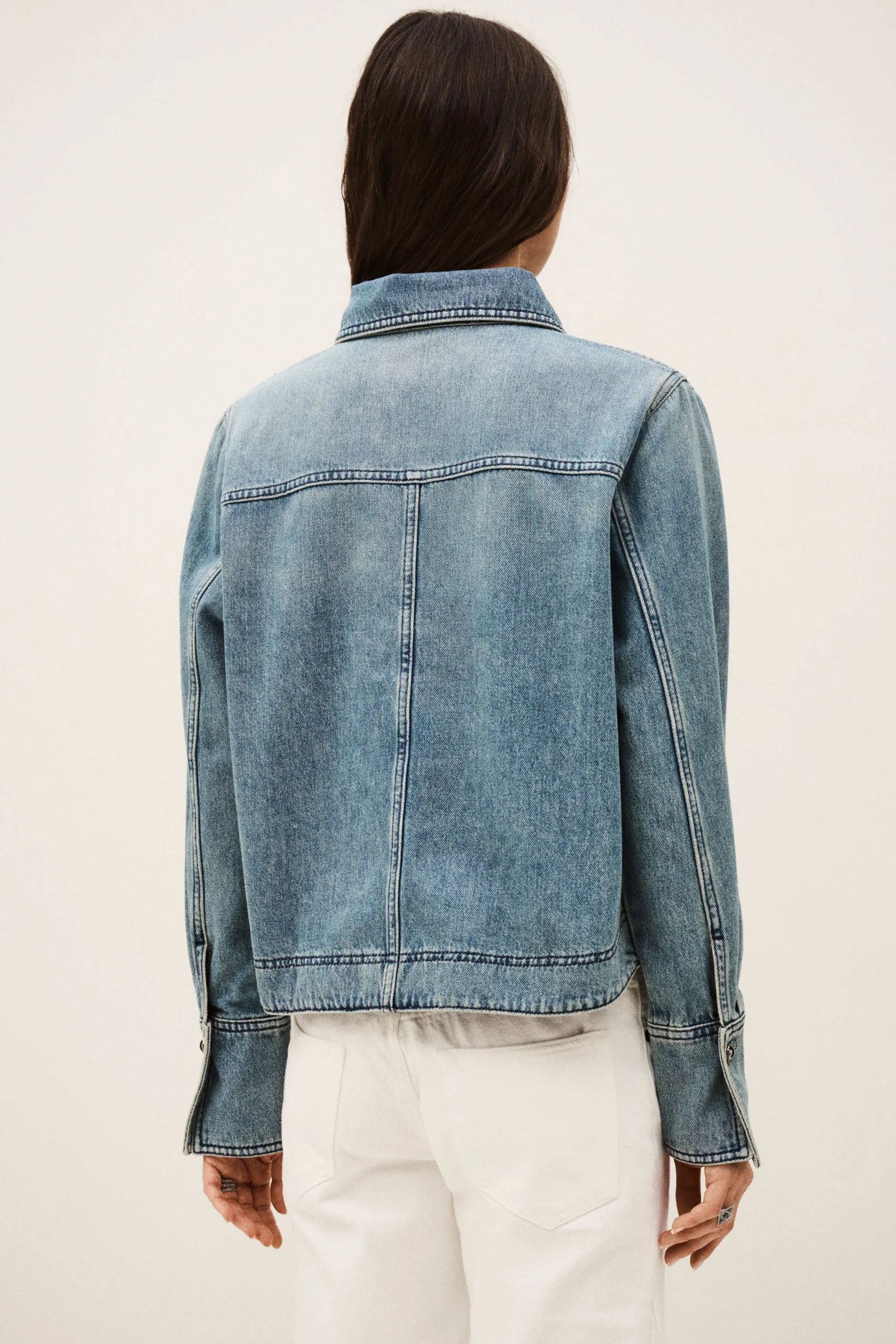 Ba&Sh TAVY top denim droit BLEU Online
