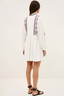 Ba&Sh TELMA robe mini brodée ECRU Hot