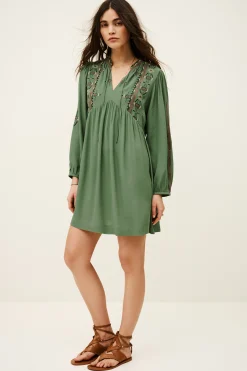 Ba&Sh TELMA robe mini brodée VERT Online