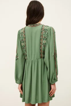 Ba&Sh TELMA robe mini brodée VERT Online