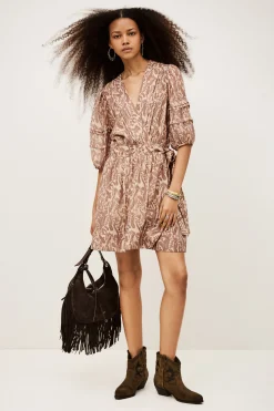 Ba&Sh TEODORA robe courte portefeuille ECRU Discount