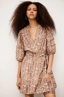 Ba&Sh TEODORA robe courte portefeuille ECRU Discount