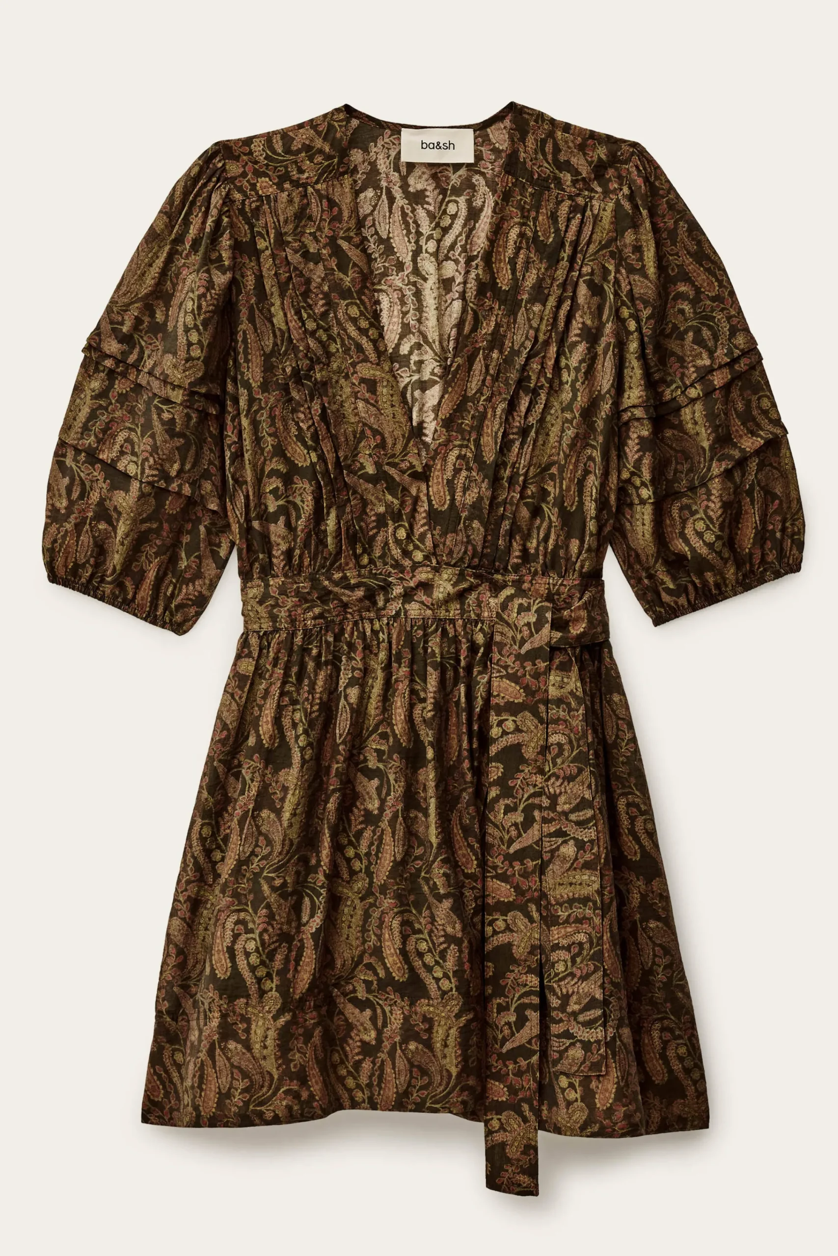 Ba&Sh TEODORA robe courte portefeuille VERT Clearance