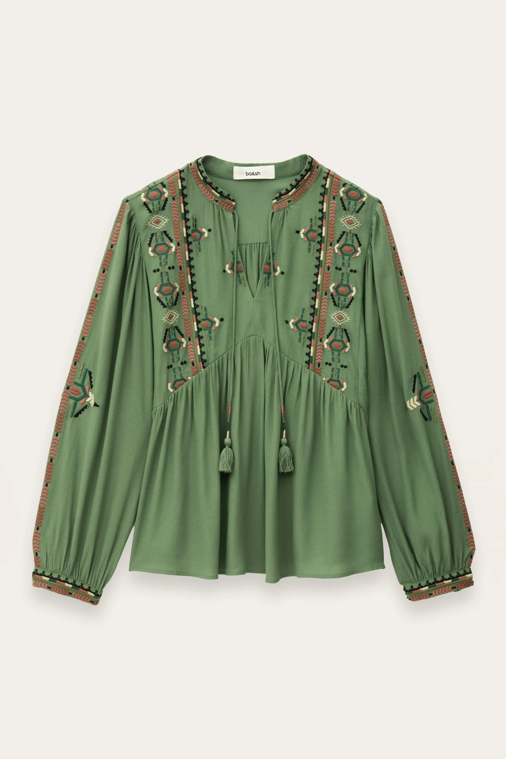Ba&Sh TILT blouse brodée ample VERT New