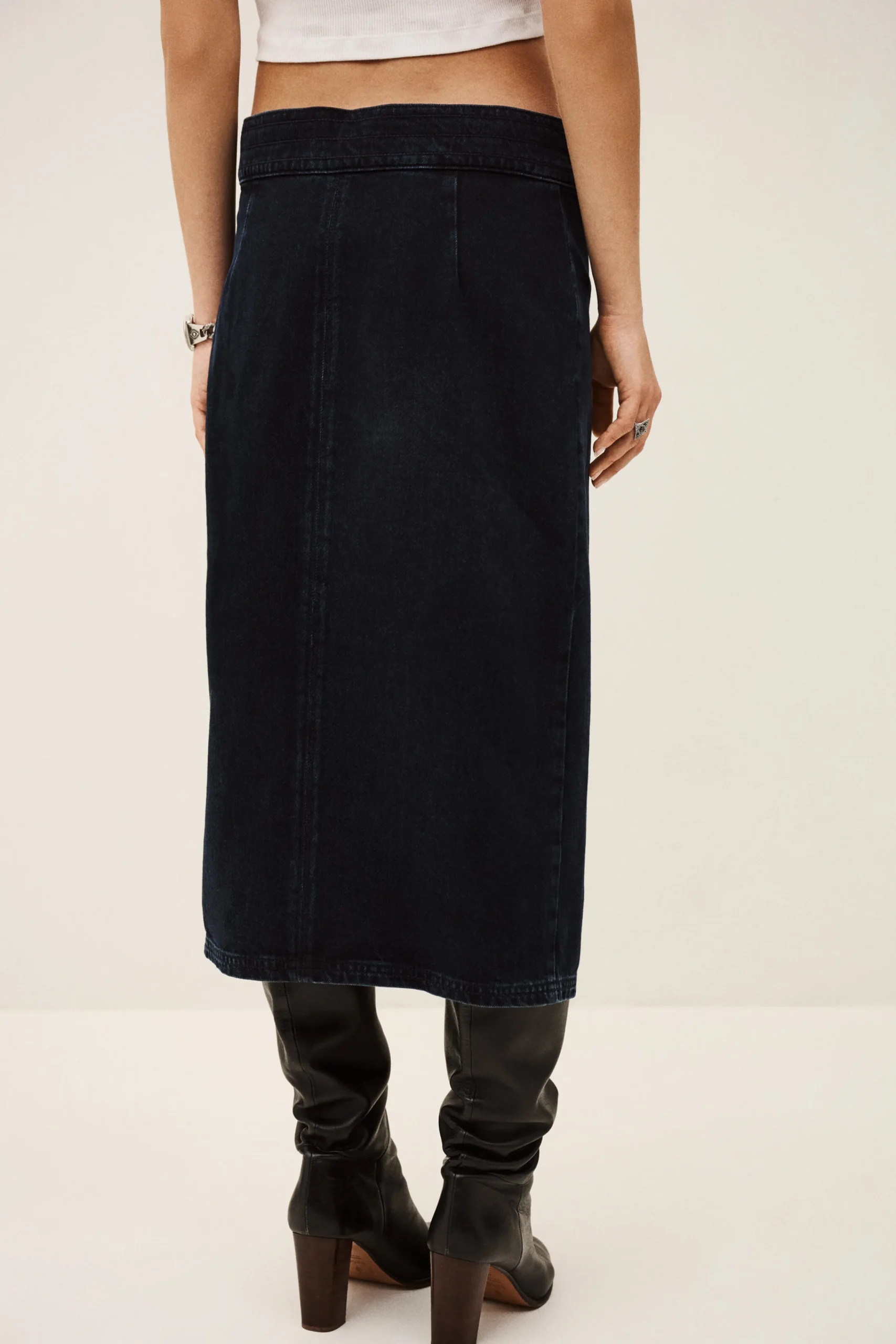 Ba&Sh TIMY jupe midi denim BLEU