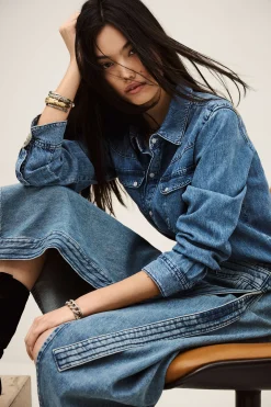 Ba&Sh TIMY jupe midi denim BLEU New