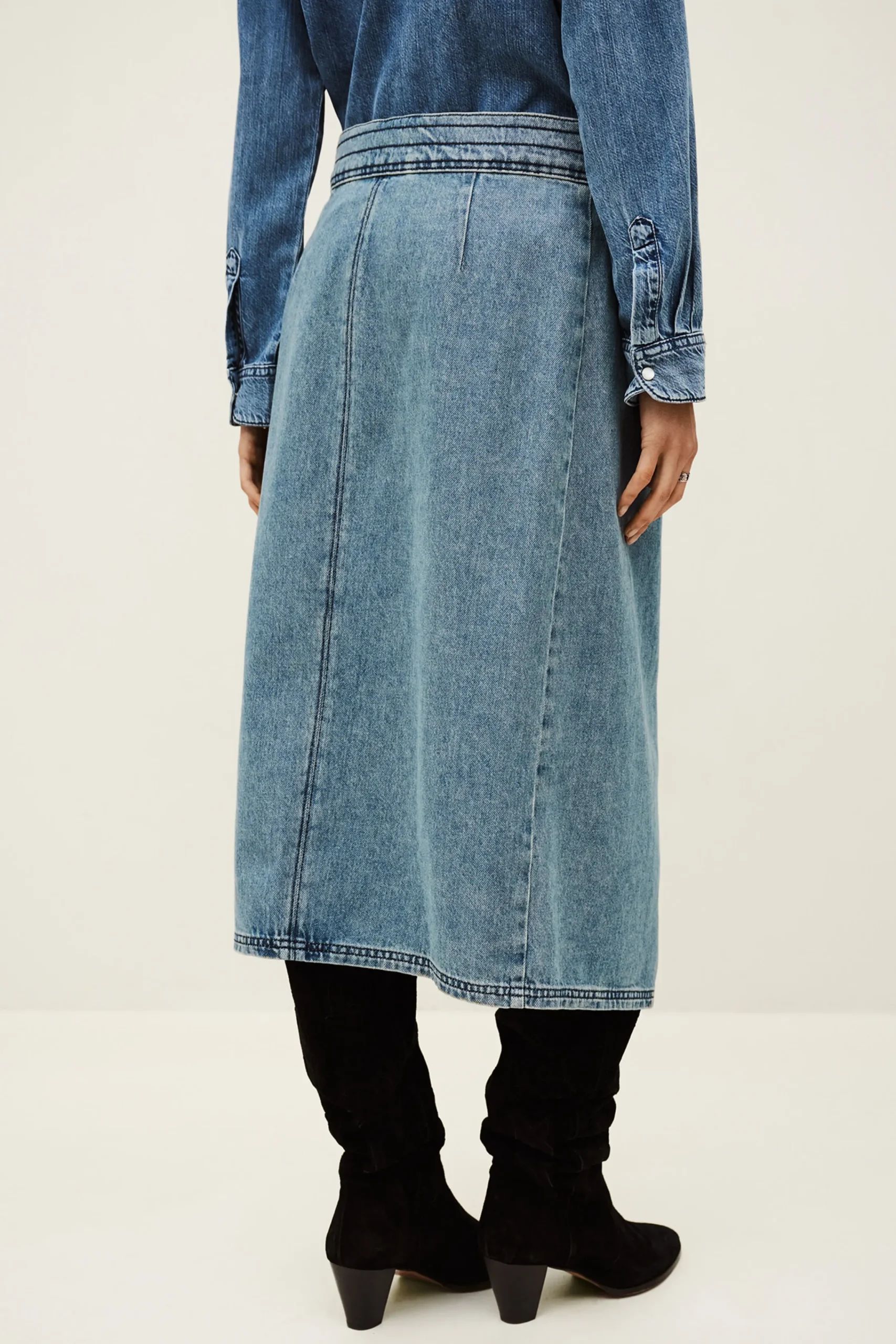 Ba&Sh TIMY jupe midi denim BLEU New