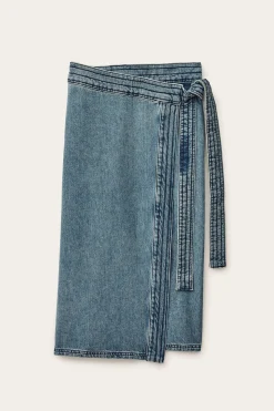 Ba&Sh TIMY jupe midi denim BLEU New