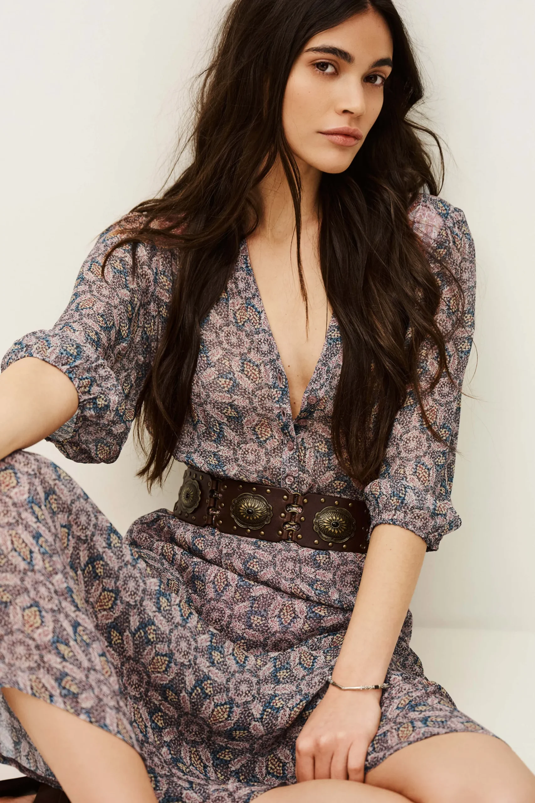 Ba&Sh TIZIA robe midi BLEU Outlet