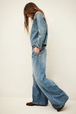 Ba&Sh TOBY jean large plis BLEU Best