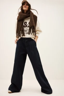 Ba&Sh TOBY jean large plis BLEU Outlet