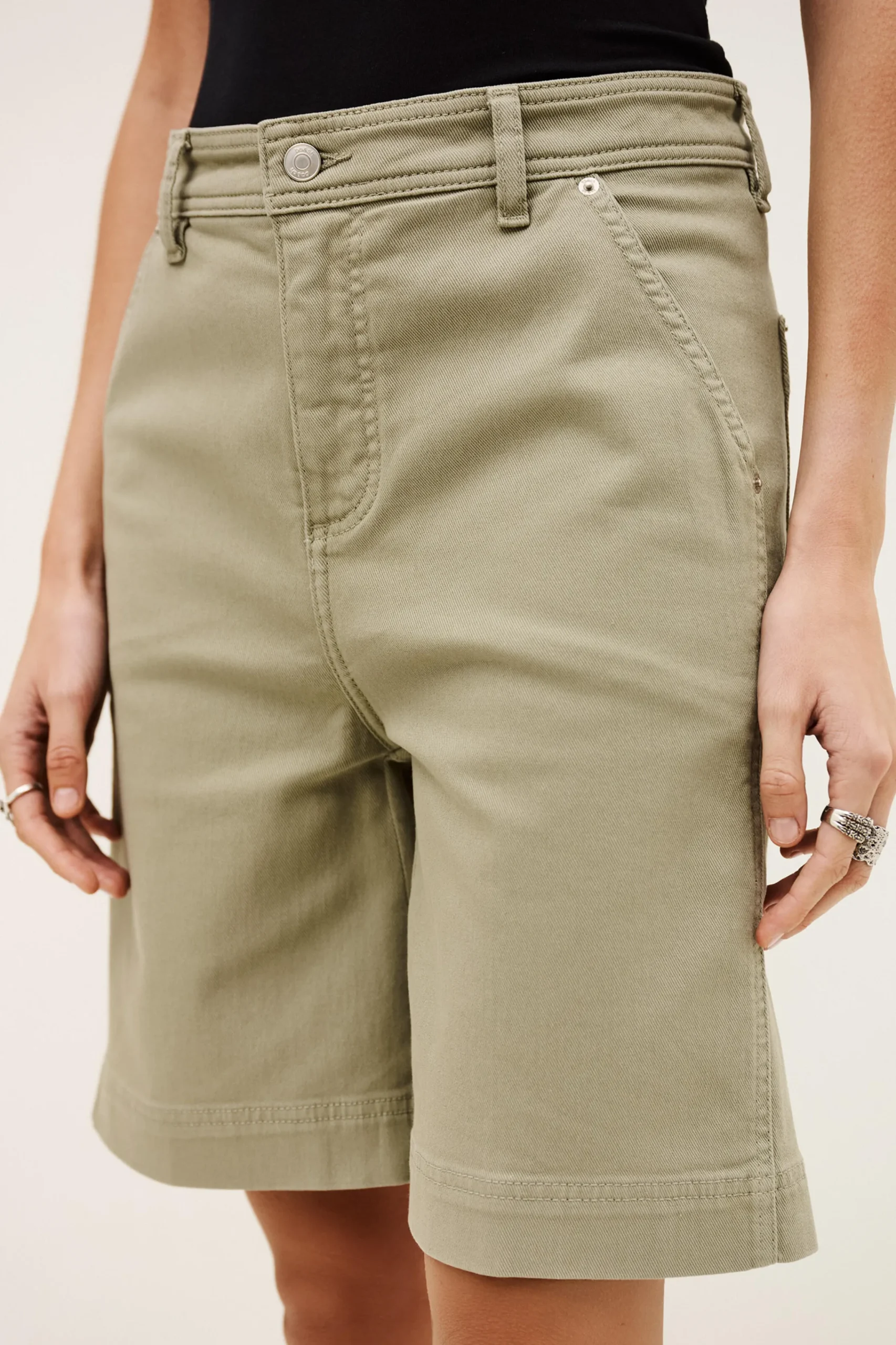 Ba&Sh TODD bermuda large coton VERT Clearance