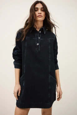 Ba&Sh TONA robe chemise denim BLEU Outlet