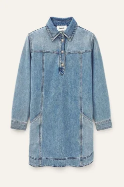 Ba&Sh TONA robe chemise denim BLEU Online