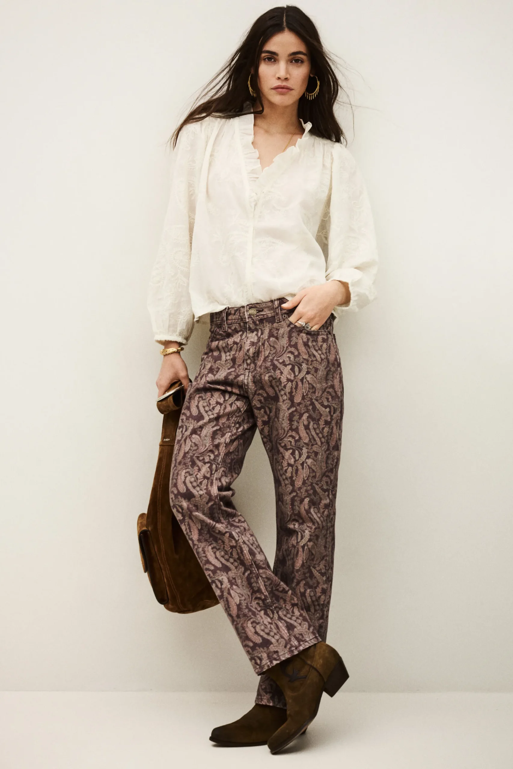 Ba&Sh TOOTY jean bootcut imprimé VIOLET Discount