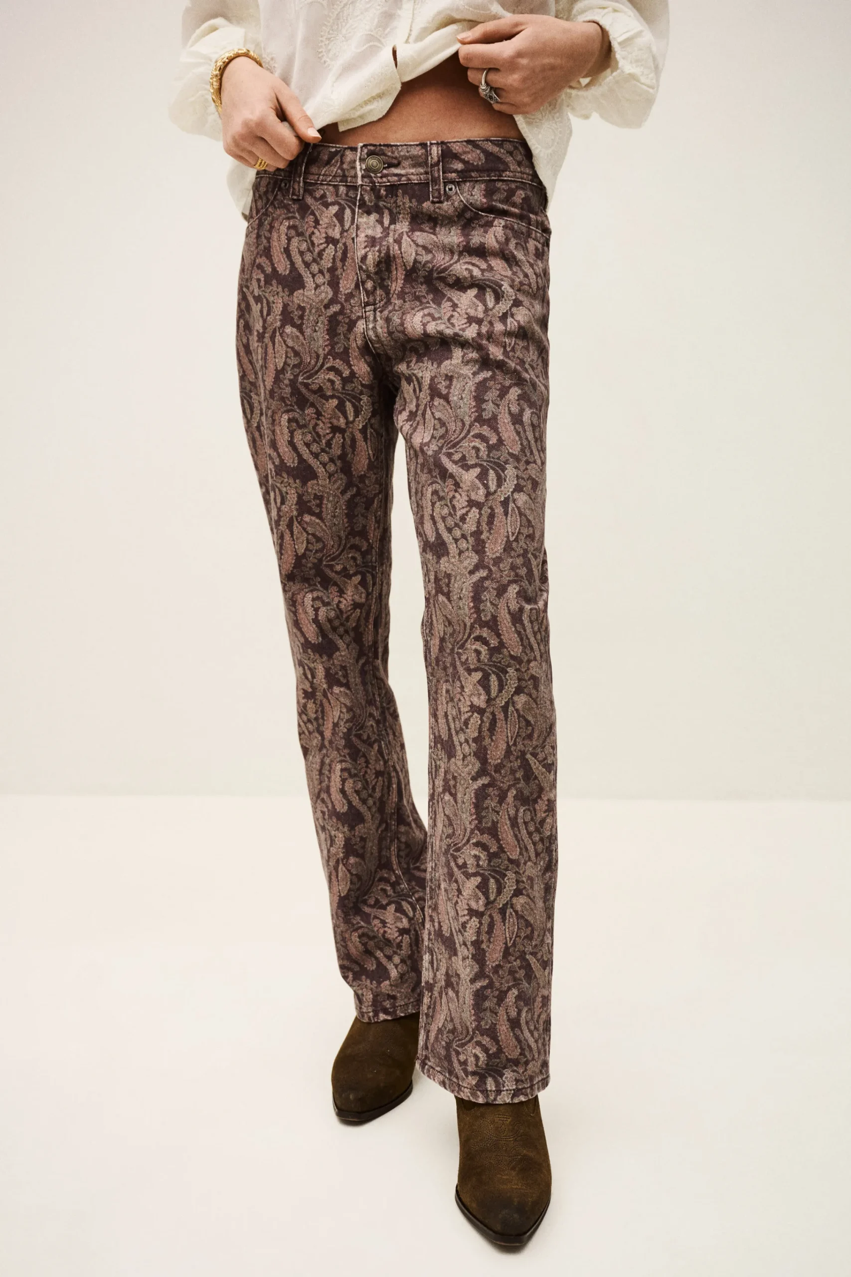 Ba&Sh TOOTY jean bootcut imprimé VIOLET Discount