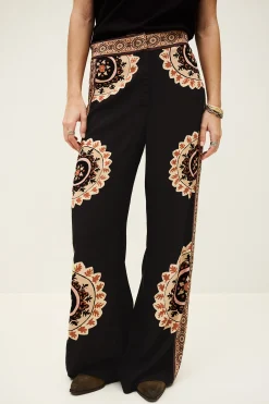 Ba&Sh VALLA pantalon évasé imprimé GRIS Sale