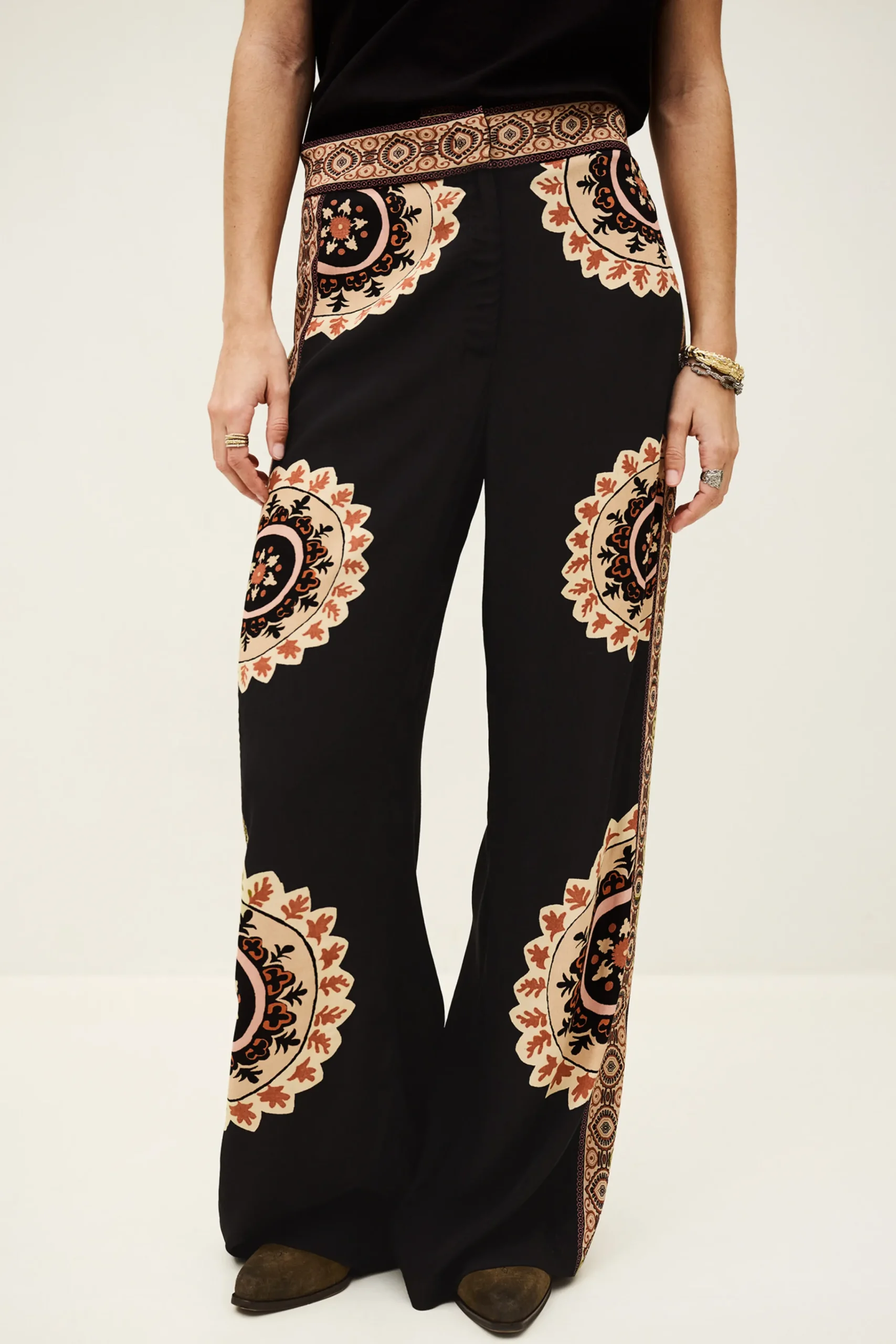 Ba&Sh VALLA pantalon évasé imprimé GRIS Sale