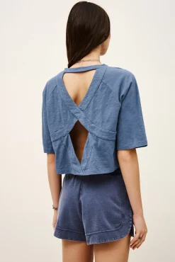 Ba&Sh VANY t-shirt coton BLEU Discount