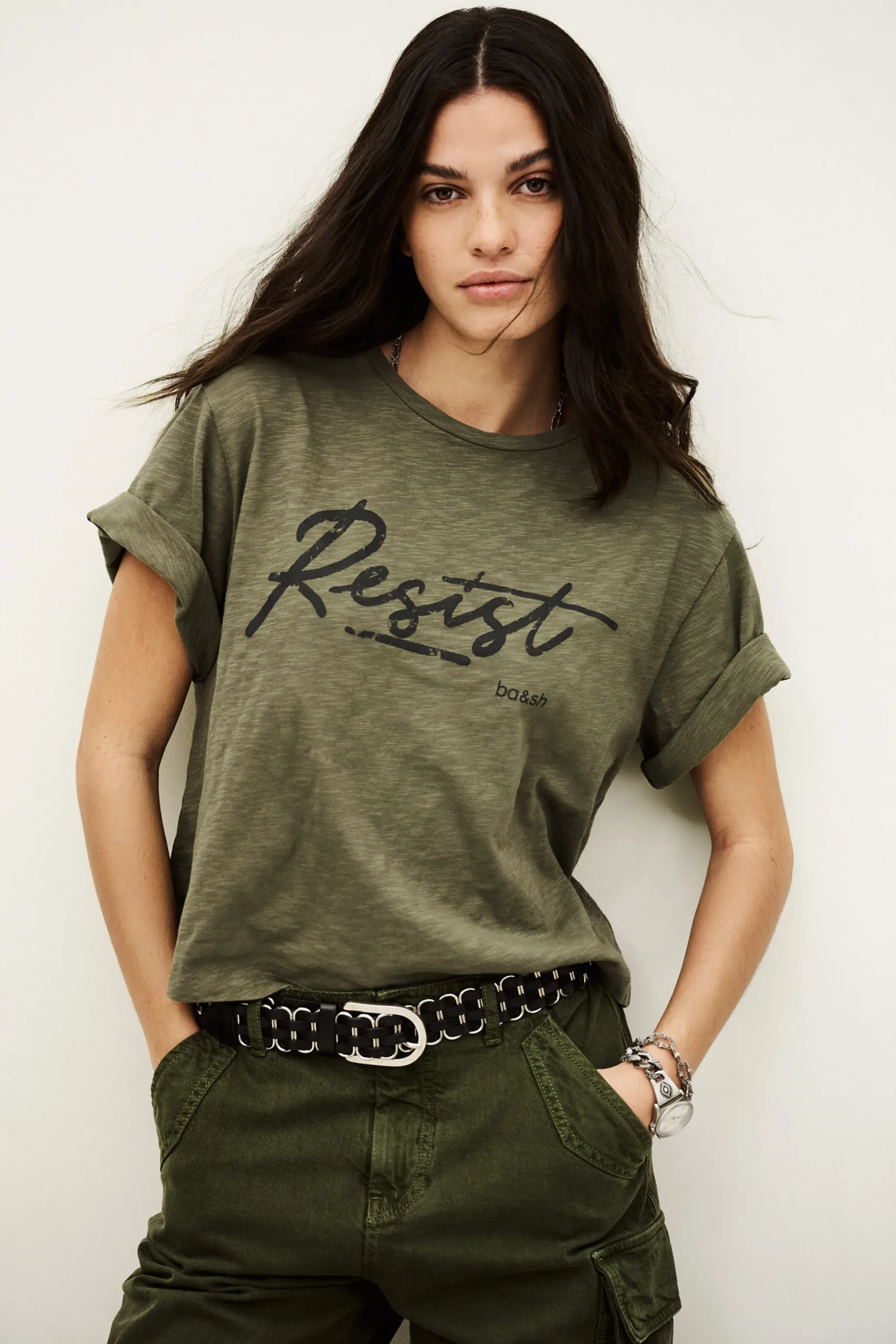 Ba&Sh VERO tee-shirt solidaire VERT Discount