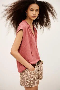 Ba&Sh VERY top manches volantées ROSE New