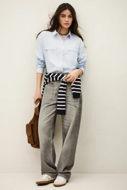 Ba&Sh YIMA pantalon large évasé GRIS Outlet