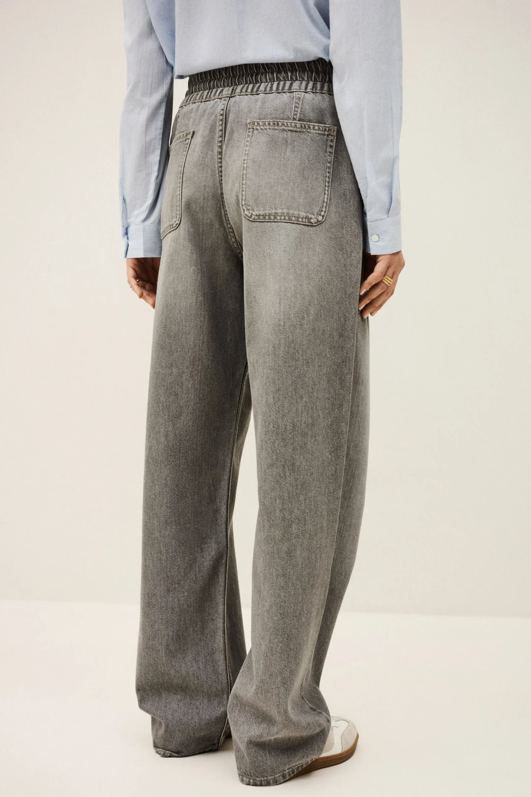 Ba&Sh YIMA pantalon large évasé GRIS Outlet