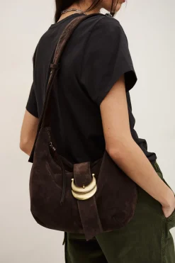 Ba&Sh YOUYOU sac hobo daim MARRON Hot