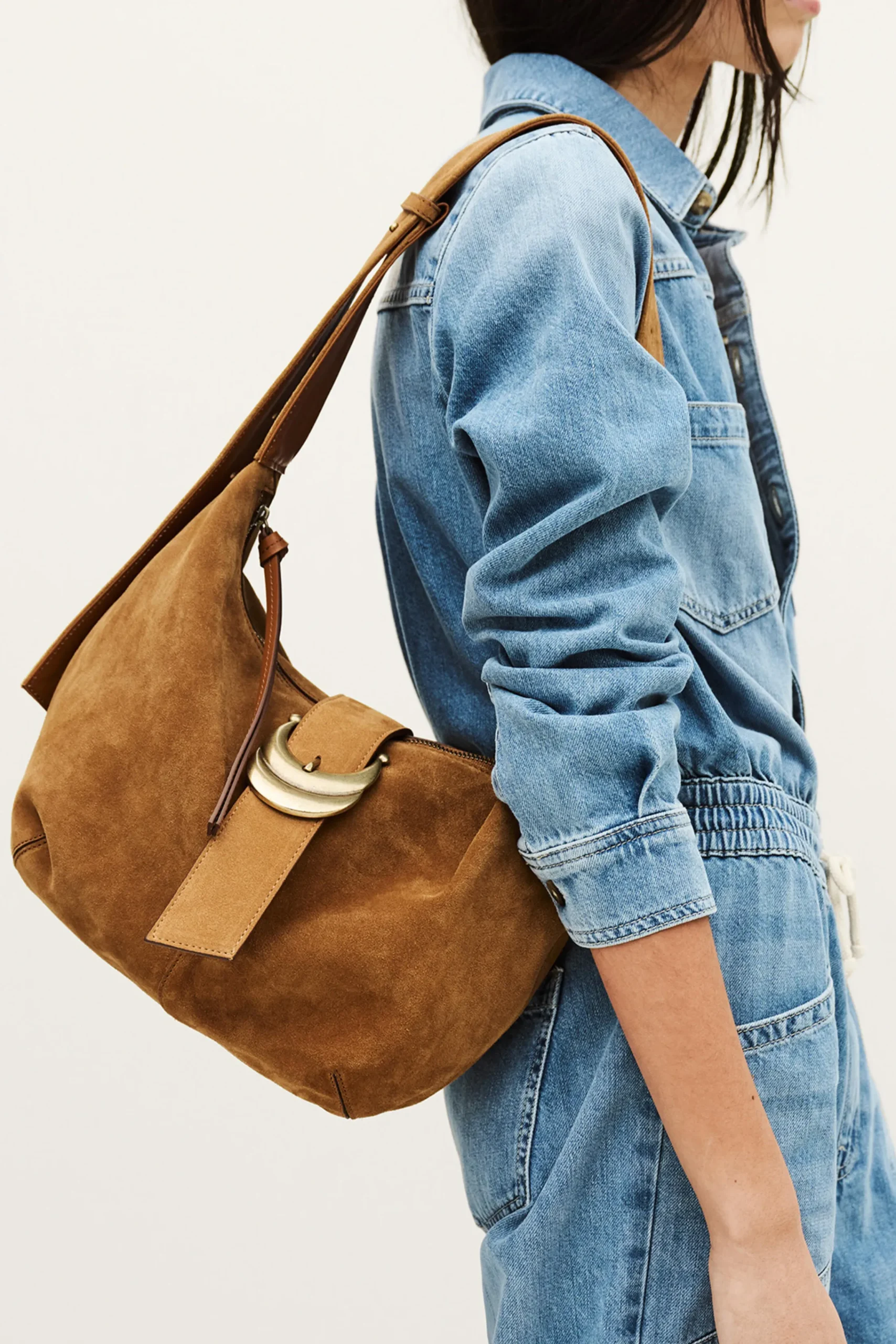 Ba&Sh YOUYOU sac hobo daim MARRON Best