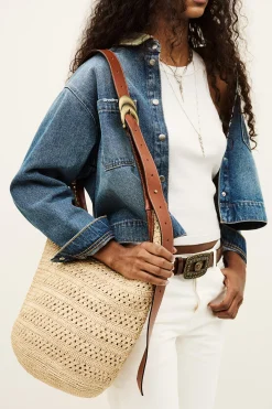 Ba&Sh YOUYOU sac seau tressé MARRON Hot